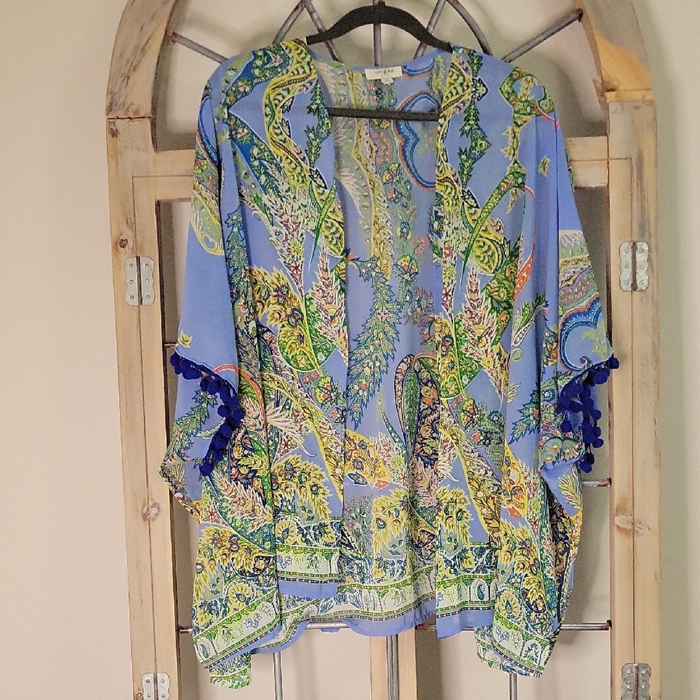 Umgee Multicolor Paisley Kimono Blouse